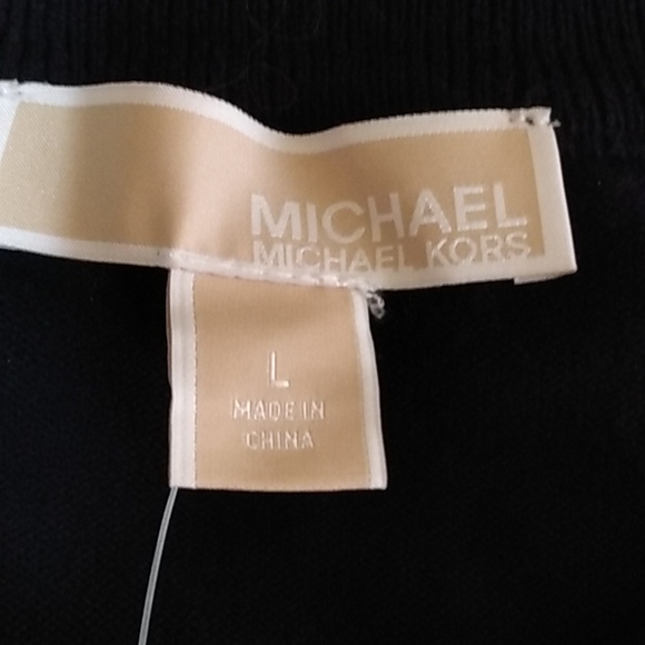 Michael Kors Short-Sleeve Sweater Top – Black – Studded Logo – L – NWT - Picture 10 of 11